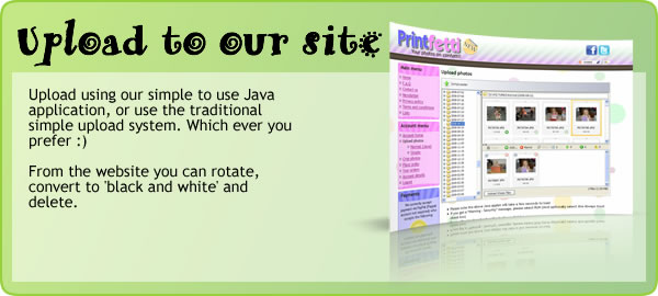 Upload your photos, to turn in to Printfetti confetti, to our website using the Java uploading facility or the traditional upload method Upload your photos, to turn in to Printfetti confetti, to our website using the Java uploading facility or the traditional upload method