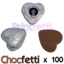 100 Silver Chocfetti Hearts wedding and party confetti personalised custom photo photograph decoration