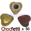 50 Gold Chocfetti Hearts wedding and party confetti personalised custom photo photograph decoration