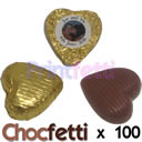 100 Gold Chocfetti Hearts wedding and party confetti personalised custom photo photograph decoration