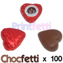 100 Red Chocfetti Hearts wedding and party confetti personalised custom photo photograph decoration