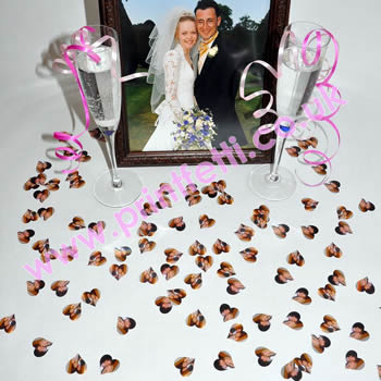 250 Heart confetti with your photos on - Printfetti Photograph photo custom personalised table confetti decoration