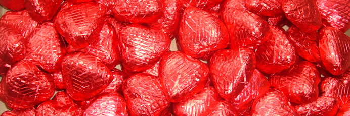 <Strong>Chocfetti hearts</Strong> - A range of coloured hearts that can be personalised Chocfetti hearts